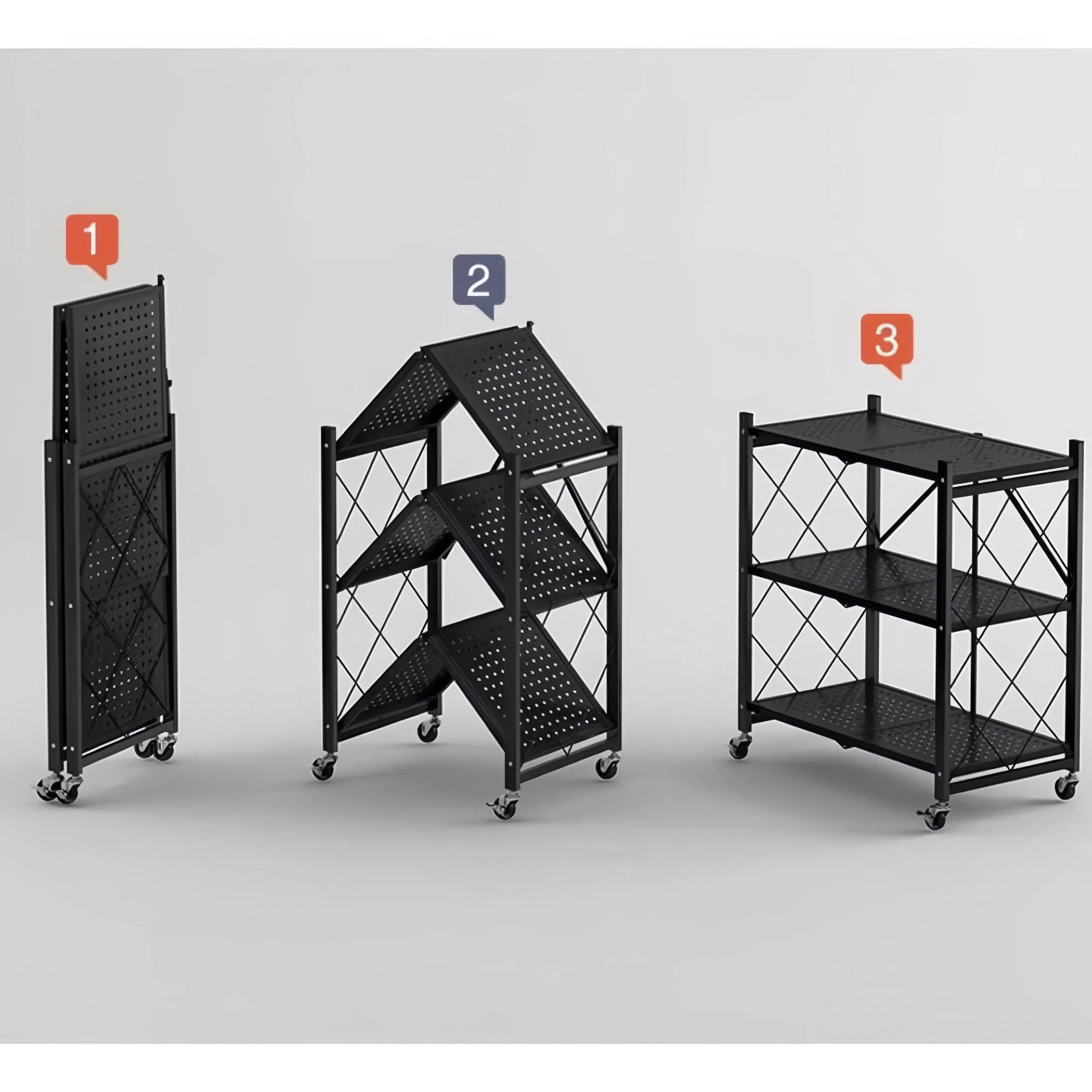 Estante de Almacenamiento Plegable sin Instalación