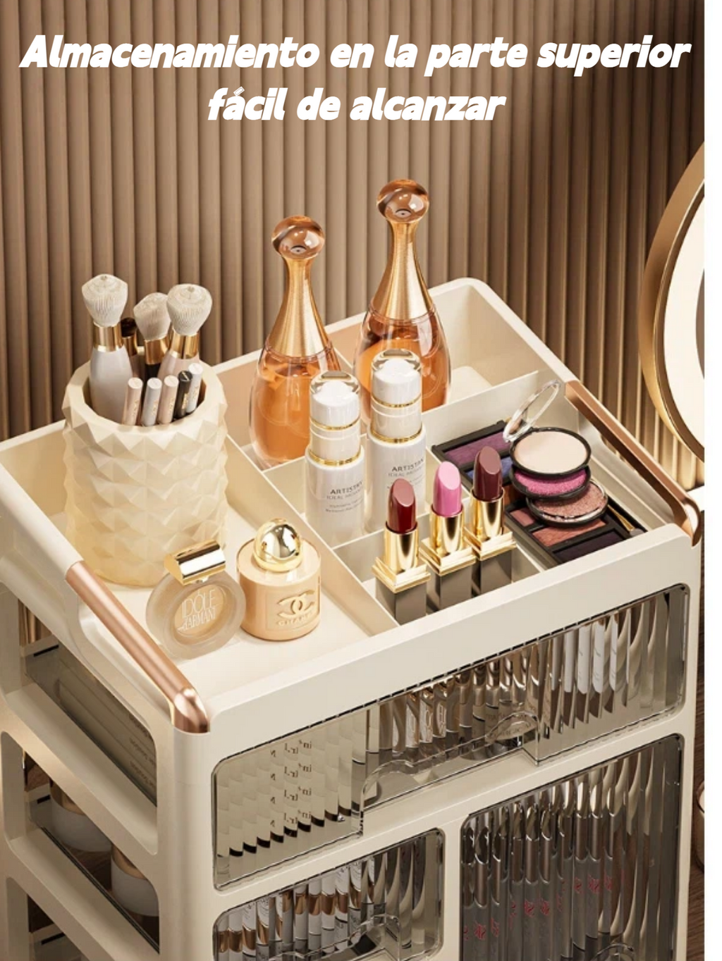 Cajón de Almacenamiento para Maquillaje, Organizador de Vanidad con Cajones