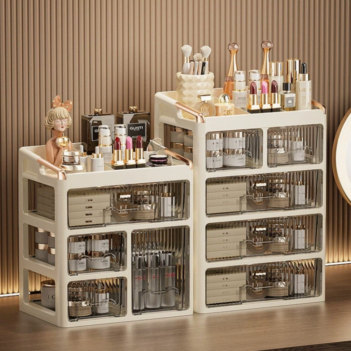 Cajón de Almacenamiento para Maquillaje, Organizador de Vanidad con Cajones