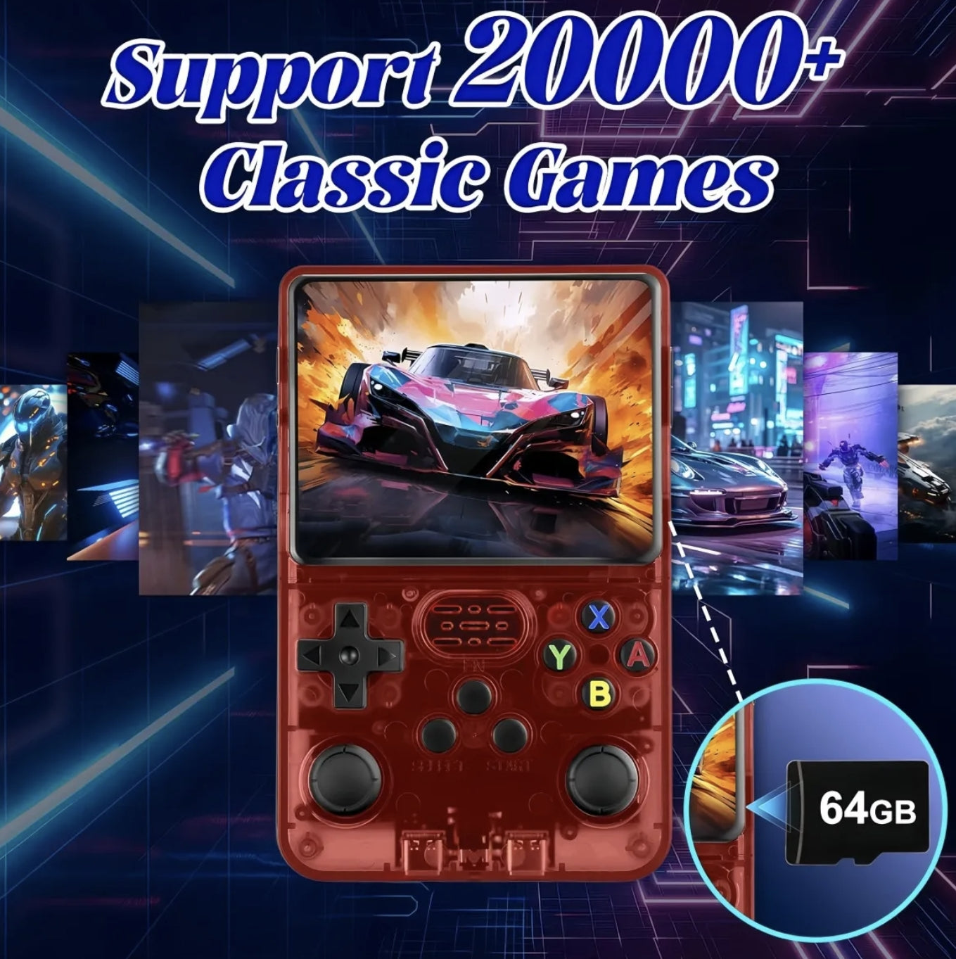 Pantalla Ips Portatil Para Jugar R36s Pro 64g Transparente Perfecto Regalo