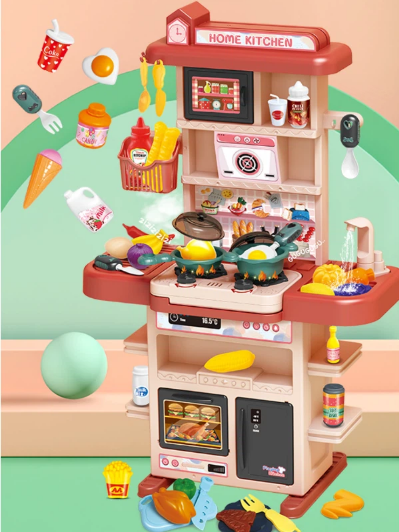 Cocina Infantil Simulada con Luz, Sonido, Humo y Agua