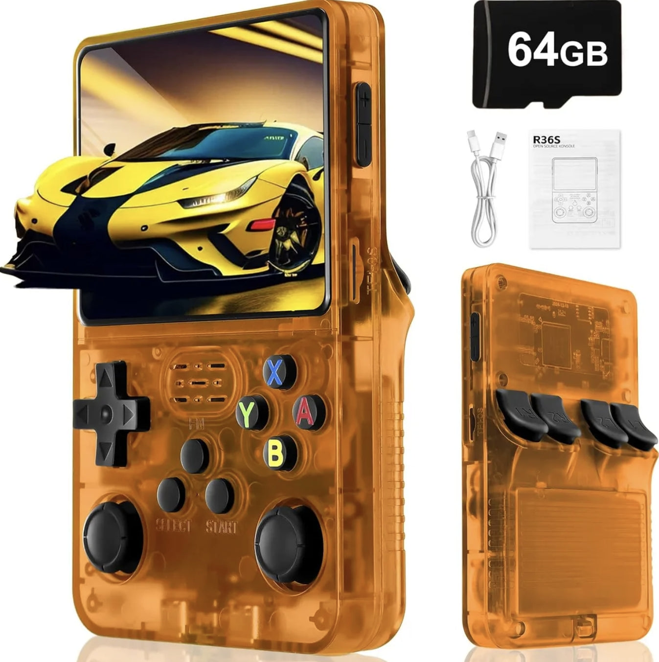 Pantalla Ips Portatil Para Jugar R36s Pro 64g Transparente Perfecto Regalo