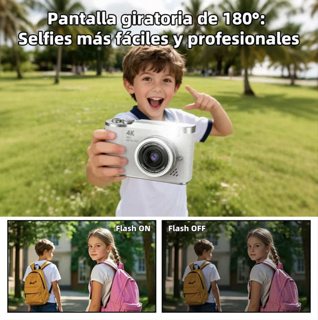 Cámara Digital 4k Ourlife Con Lcd Reversible（Tarjeta SD no incluida）