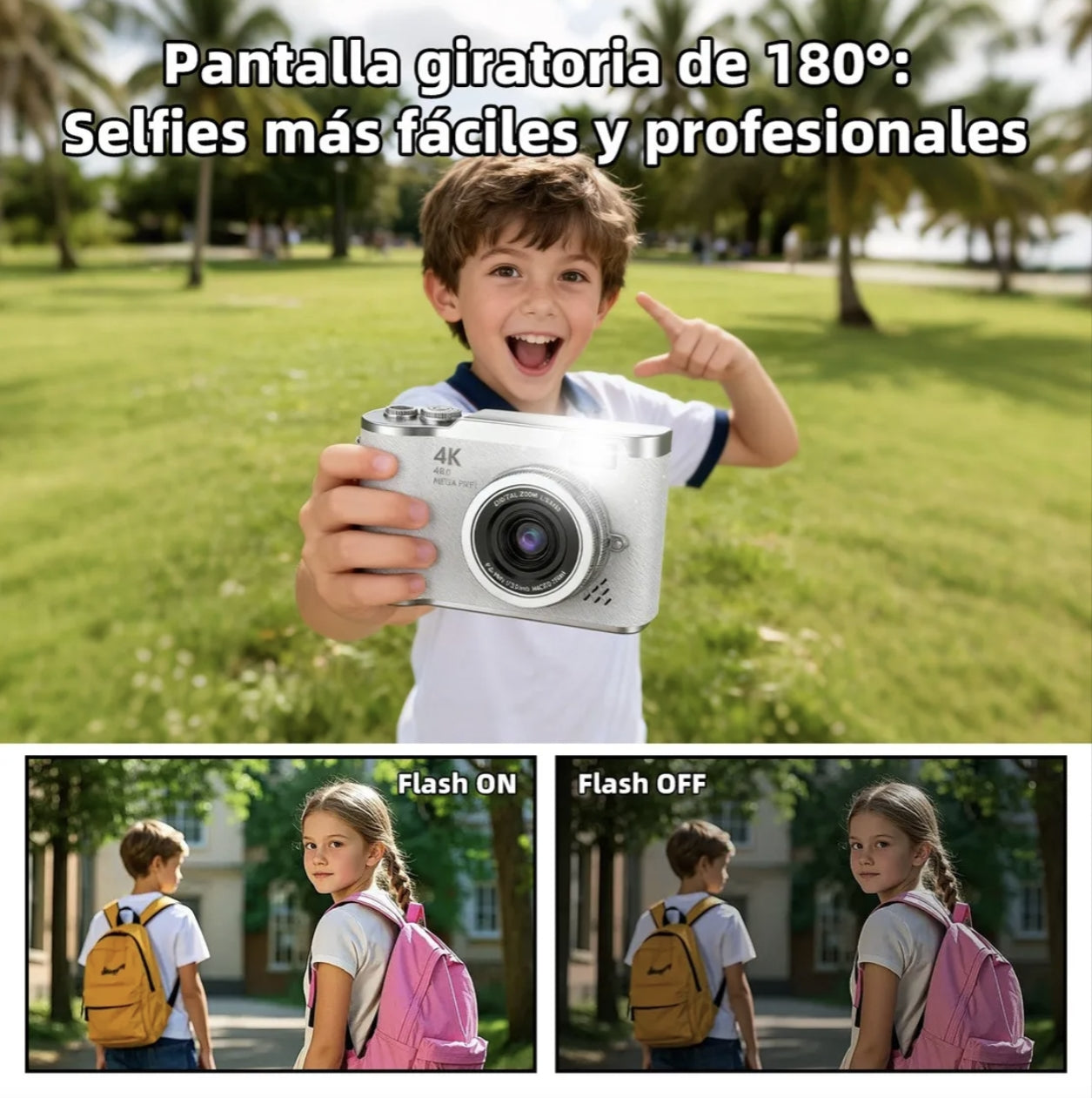Cámara Digital 4k Ourlife Con Lcd Reversible（Tarjeta SD no incluida）