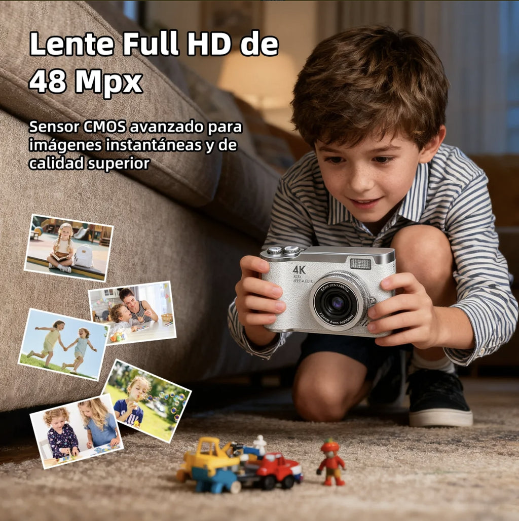 Cámara Digital 4k Ourlife Con Lcd Reversible（Tarjeta SD no incluida）