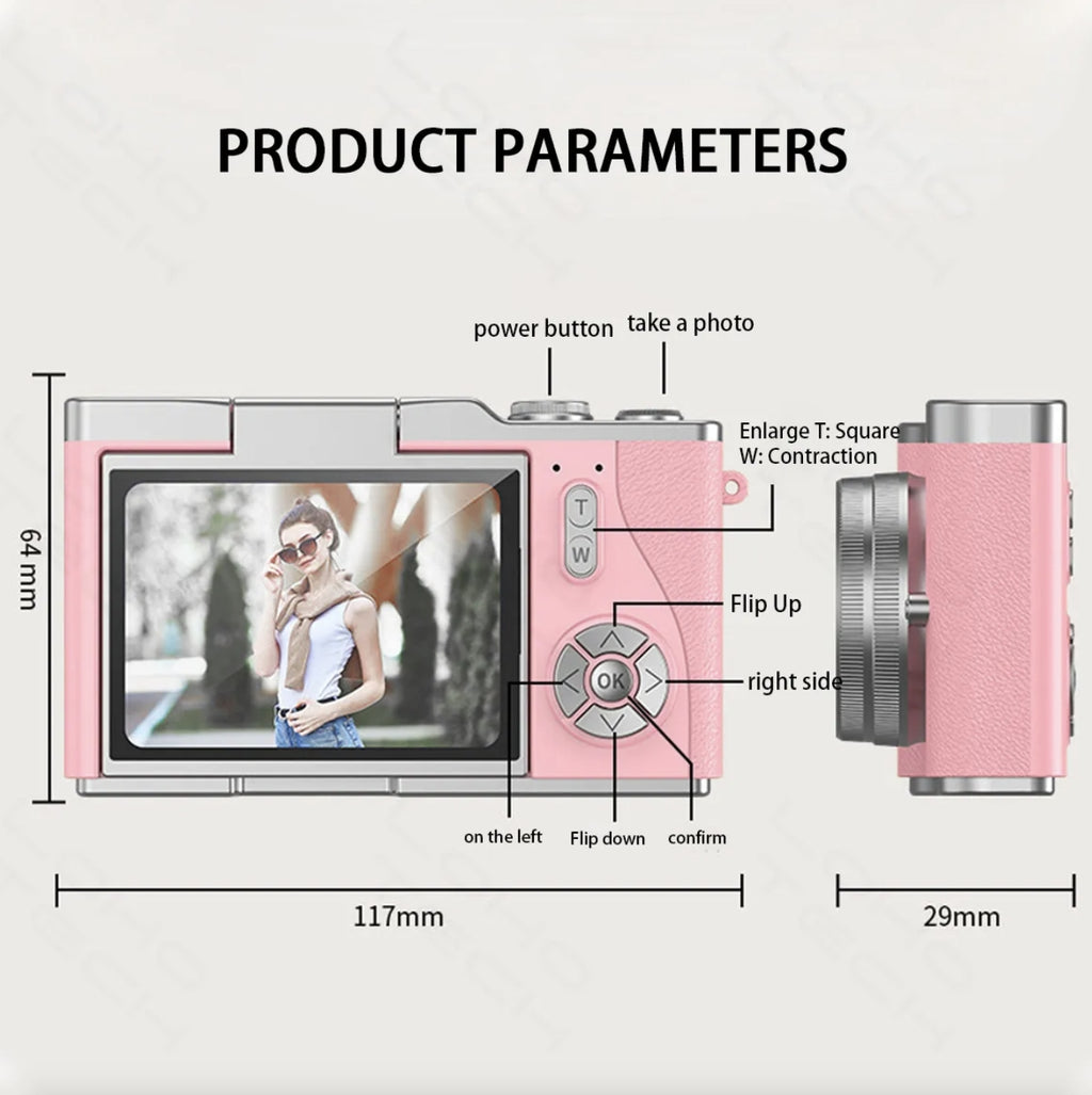 Cámara Digital 4k Ourlife Con Lcd Reversible（Tarjeta SD no incluida）