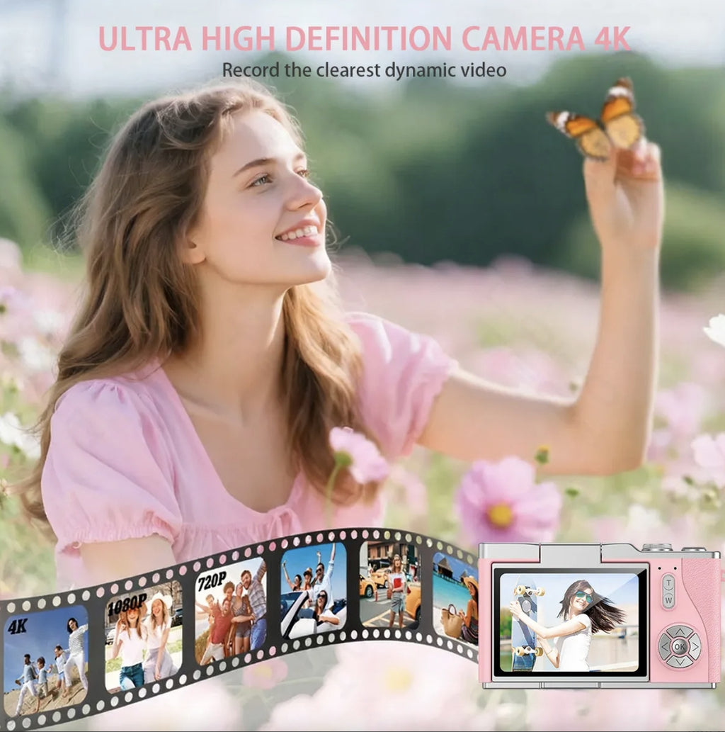 Cámara Digital 4k Ourlife Con Lcd Reversible（Tarjeta SD no incluida）