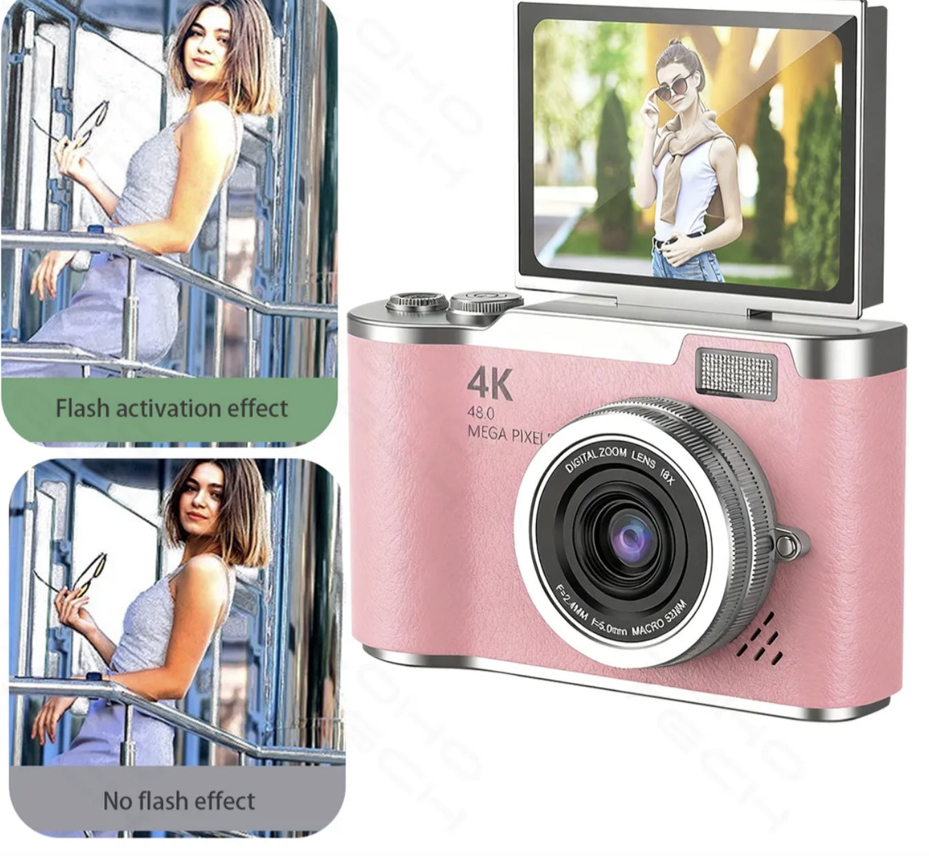 Cámara Digital 4k Ourlife Con Lcd Reversible（Tarjeta SD no incluida）