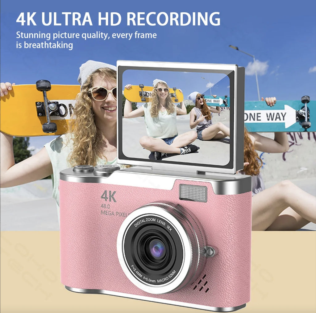 Cámara Digital 4k Ourlife Con Lcd Reversible（Tarjeta SD no incluida）