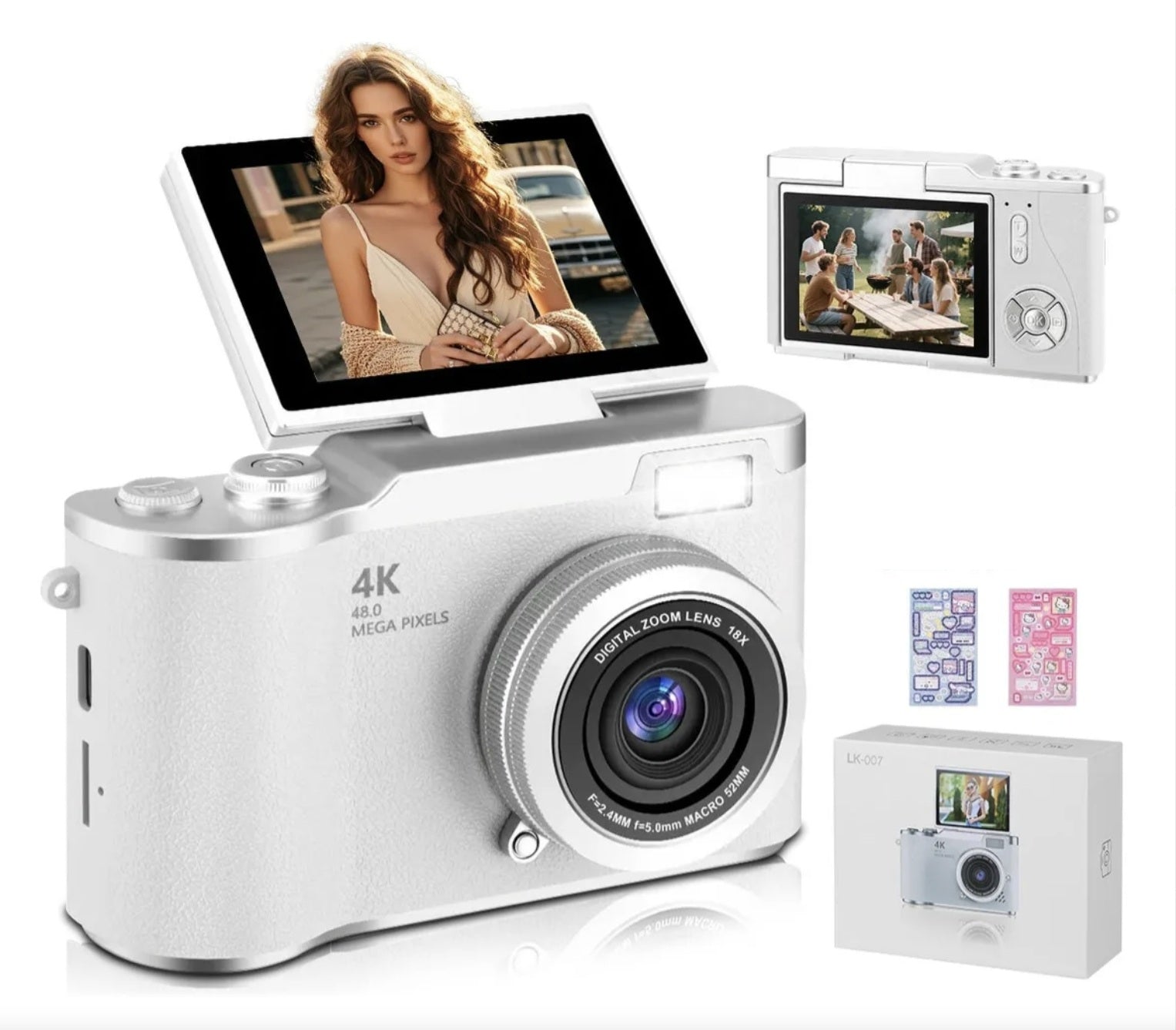 Cámara Digital 4k Ourlife Con Lcd Reversible（Tarjeta SD no incluida）