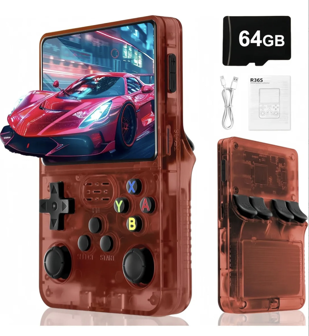 Pantalla Ips Portatil Para Jugar R36s Pro 64g Transparente Perfecto Regalo